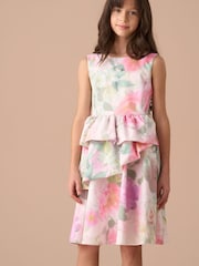 Angel & Rocket Lilah Peplum Tiered Print Dress - Image 2 of 14