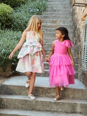 Angel & Rocket Lilah Peplum Tiered Print Dress - Image 8 of 14