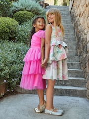 Angel & Rocket Lilah Peplum Tiered Print Dress - Image 9 of 14