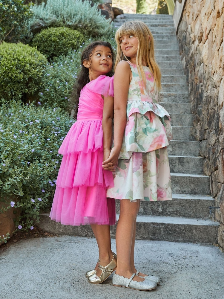 Angel & Rocket Lilah Peplum Tiered Print Dress - Image 9 of 14