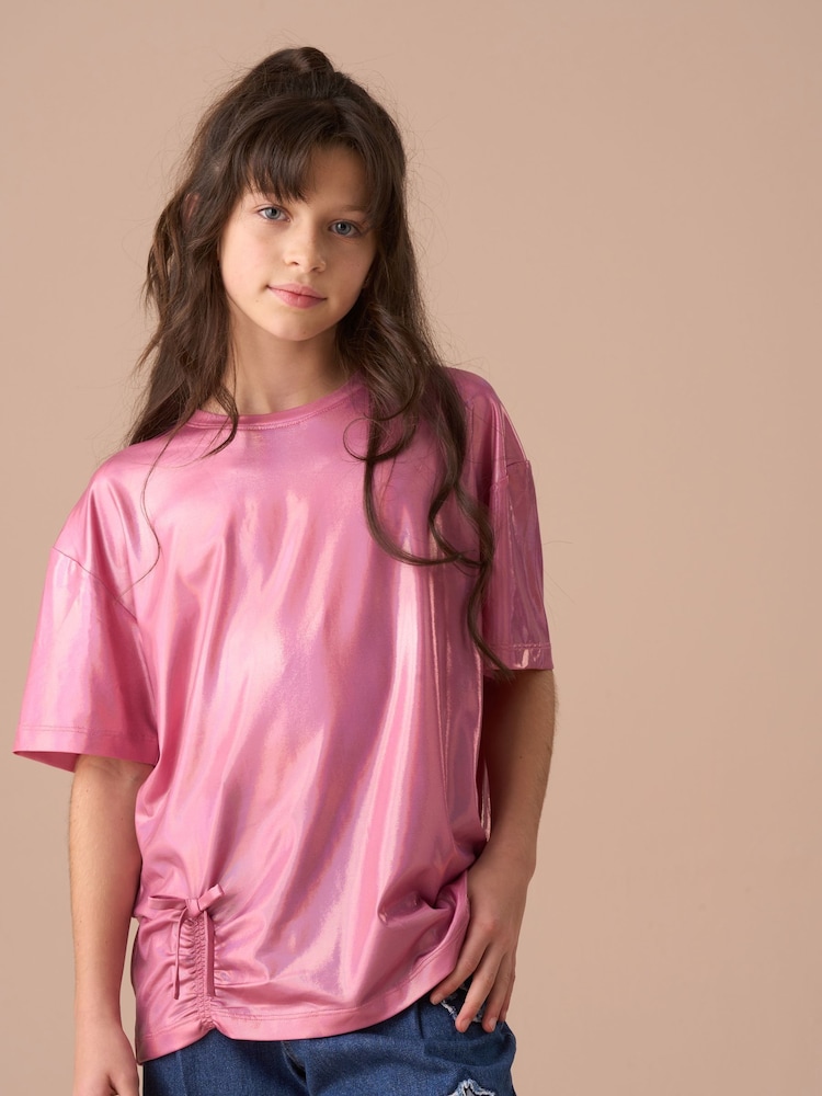 Angel & Rocket Pink Luna Foil Jersey Top - Image 1 of 6