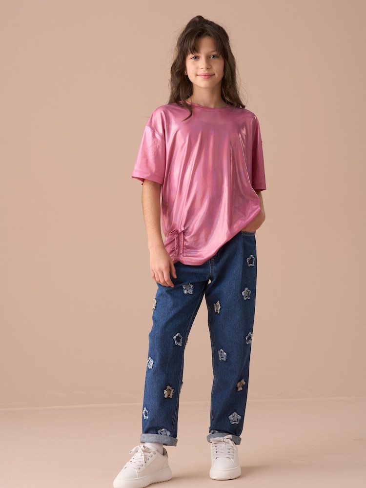 Angel & Rocket Pink Luna Foil Jersey Top - Image 2 of 6