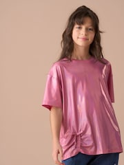 Angel & Rocket Pink Luna Foil Jersey Top - Image 3 of 6