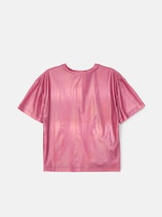 Angel & Rocket Pink Luna Foil Jersey Top - Image 5 of 6