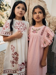 Angel & Rocket Nude Reyna Embroidered Swing Dress - Image 2 of 5
