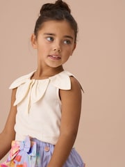 Angel & Rocket White Margaux Ivory Petal Collar 100% Cotton Top - Image 2 of 8