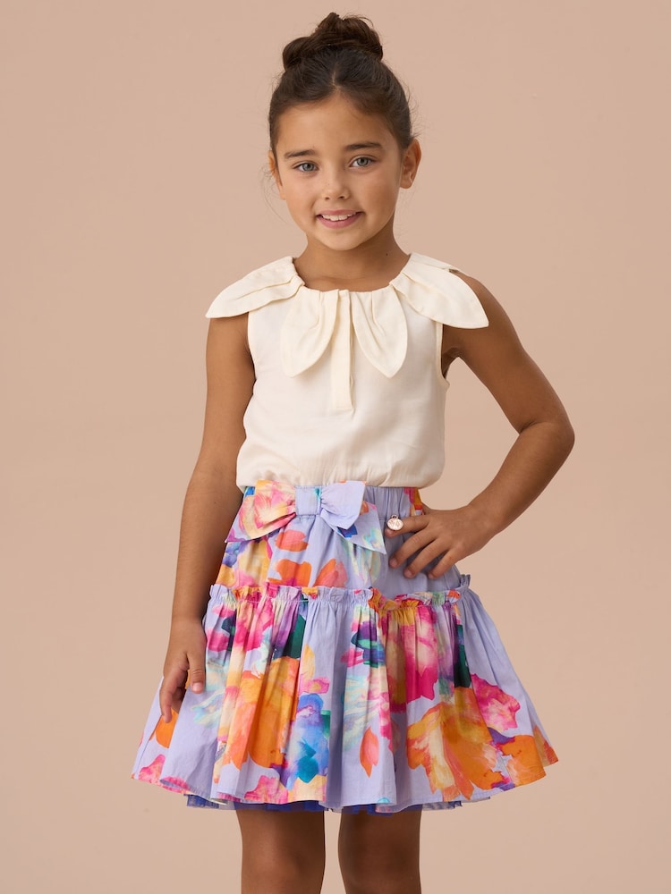 Angel & Rocket White Margaux Ivory Petal Collar 100% Cotton Top - Image 5 of 8