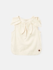 Angel & Rocket White Margaux Ivory Petal Collar 100% Cotton Top - Image 6 of 8