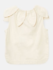 Angel & Rocket White Margaux Ivory Petal Collar 100% Cotton Top - Image 7 of 8