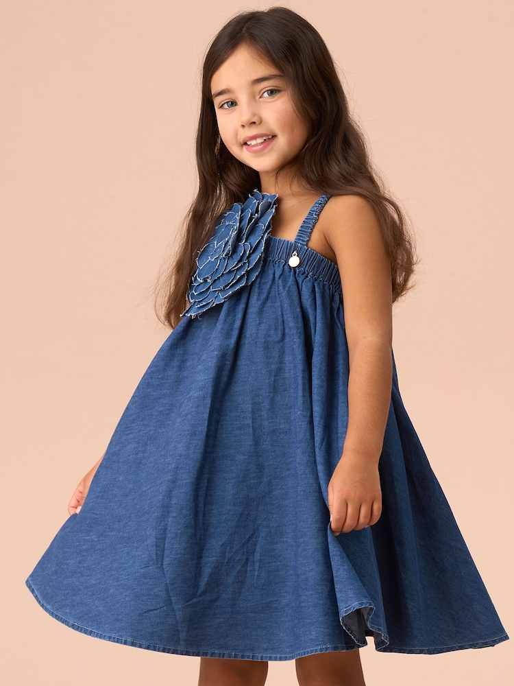 Angel & Rocket Blue Marnie Denim Corsage Swing Dress - Image 1 of 5