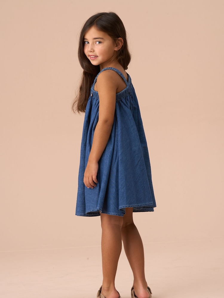 Angel & Rocket Blue Marnie Denim Corsage Swing Dress - Image 2 of 5