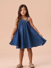 Angel & Rocket Blue Marnie Denim Corsage Swing Dress - Image 4 of 5