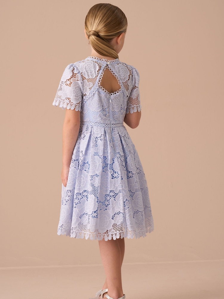 Angel & Rocket Blue Mavea Collared Lace Dress - Image 2 of 8