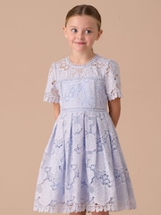 Angel & Rocket Blue Mavea Collared Lace Dress - Image 4 of 8