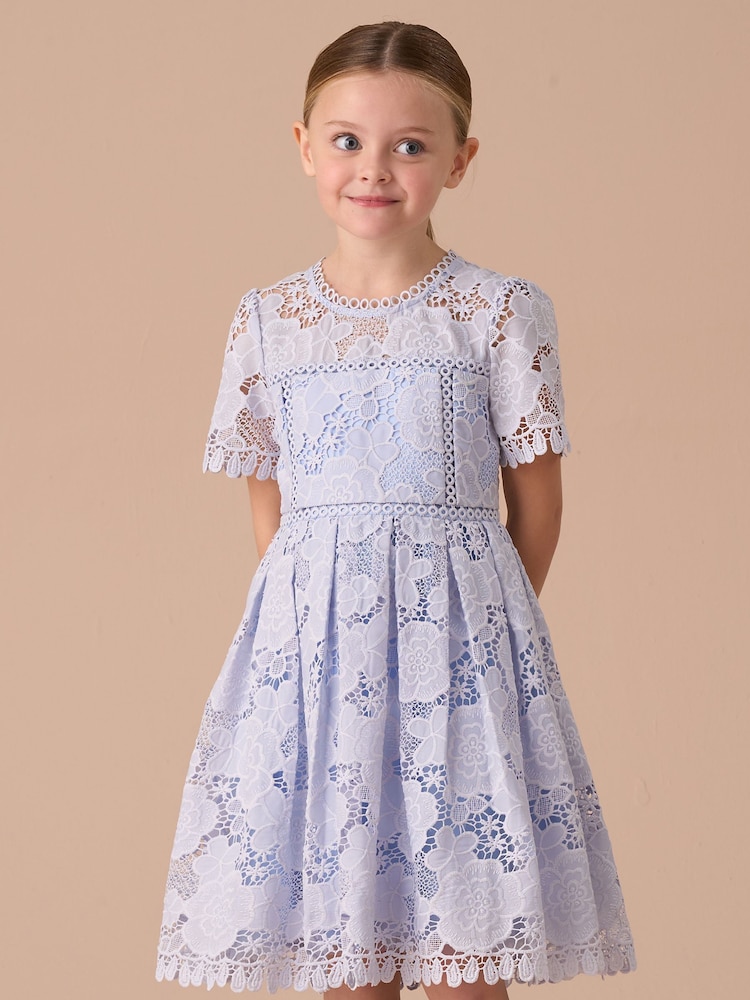 Angel & Rocket Blue Mavea Collared Lace Dress - Image 4 of 8