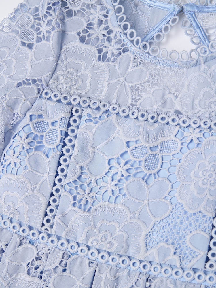 Angel & Rocket Blue Mavea Collared Lace Dress - Image 8 of 8