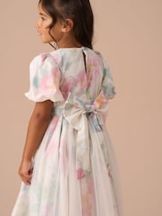 Angel & Rocket Pink Printed Mesh Puff Sleeve Dress - Image 22 of 25