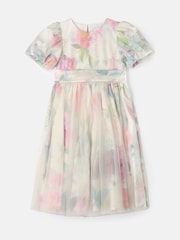 Angel & Rocket Pink Printed Mesh Puff Sleeve Dress - Image 23 of 25