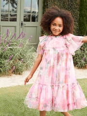 Angel & Rocket Pink Printed Tulle Dress - Image 10 of 19