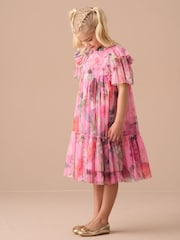 Angel & Rocket Pink Printed Tulle Dress - Image 12 of 19