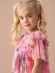 Angel & Rocket Pink Printed Tulle Dress - Image 13 of 19