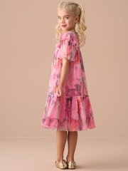 Angel & Rocket Pink Printed Tulle Dress - Image 16 of 19