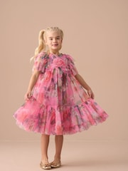 Angel & Rocket Pink Printed Tulle Dress - Image 17 of 19