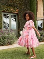Angel & Rocket Pink Printed Tulle Dress - Image 2 of 19