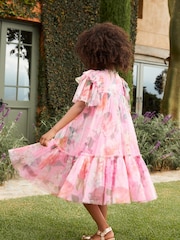 Angel & Rocket Pink Printed Tulle Dress - Image 5 of 19