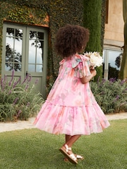 Angel & Rocket Pink Printed Tulle Dress - Image 7 of 19