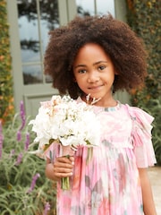 Angel & Rocket Pink Printed Tulle Dress - Image 9 of 19