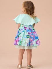 Angel & Rocket Green Sybil Mint Scalloped Collar 100% Cotton Dress with Print Bloomer - Image 3 of 5