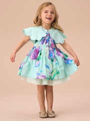 Angel & Rocket Green Sybil Mint Scalloped Collar 100% Cotton Dress with Print Bloomer - Image 5 of 5