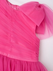 Angel & Rocket Pink Sienna Bow Tiered Mesh Dress - Image 14 of 14