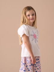 Angel & Rocket White Daisy Pleat Sleeve Top - Image 2 of 6