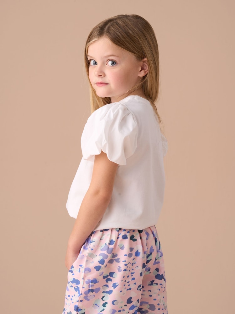 Angel & Rocket White Daisy Pleat Sleeve Top - Image 4 of 6
