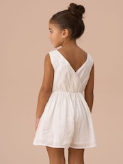 Angel & Rocket White Valentina Sequin Broderie Playsuit - Image 2 of 3
