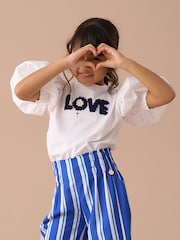 Angel & Rocket White Agatha Heart Print Rib T-Shirt - Image 2 of 7