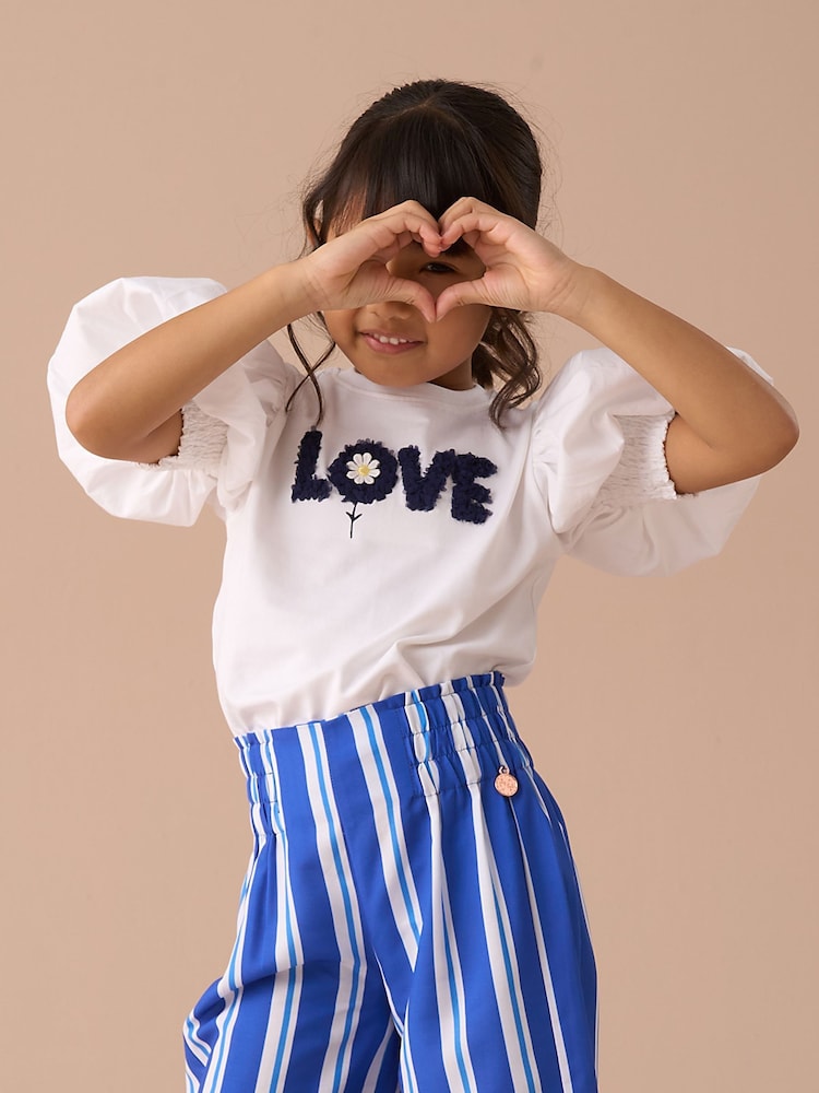 Angel & Rocket White Agatha Heart Print Rib T-Shirt - Image 2 of 7 Angel & Rocket White Agatha Heart Print Rib T-Shirt - Image 2 of 7