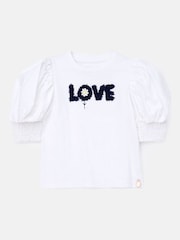 Angel & Rocket White Agatha Heart Print Rib T-Shirt - Image 5 of 7