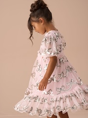 Angel & Rocket Pink Delta Mint Sequin Bow Mesh Dress - Image 11 of 17