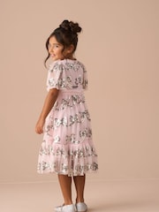 Angel & Rocket Pink Delta Mint Sequin Bow Mesh Dress - Image 13 of 17