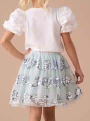 Angel & Rocket Blue Jolie Mesh Sequin Skirt - Image 2 of 6