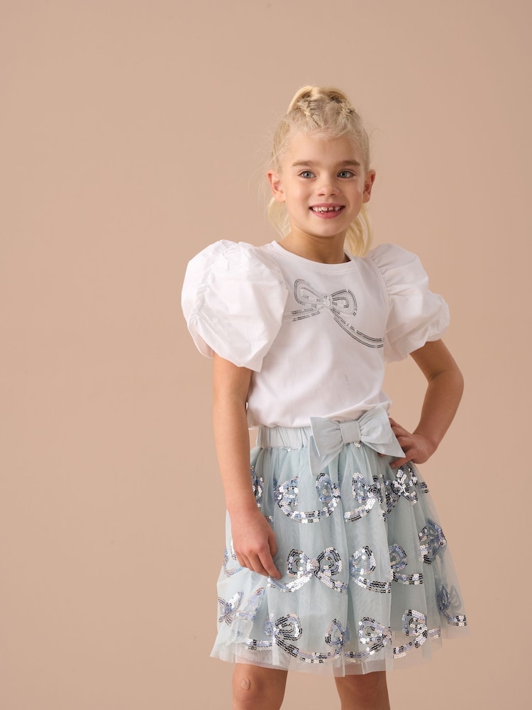 Angel & Rocket Blue Jolie Mesh Sequin Skirt - Image 3 of 6