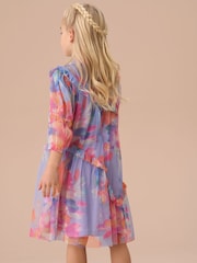 Angel & Rocket Purple Cara Printed Swing Mesh Dress - Image 2 of 5