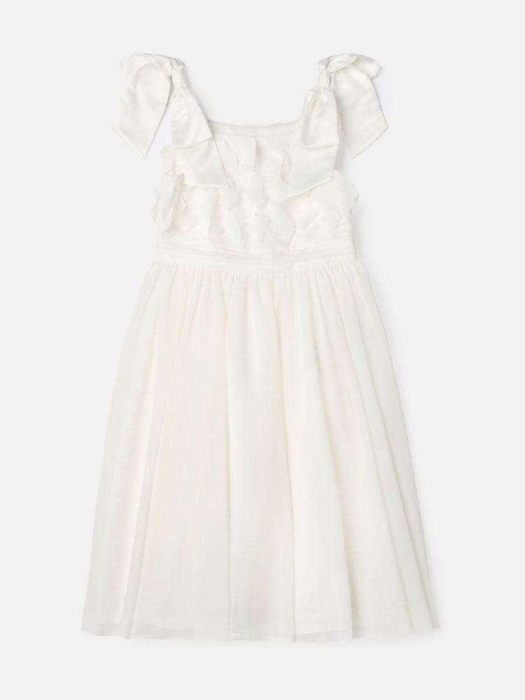 Angel & Rocket White Lara Bow Shoulder Georgette Dress - Image 7 of 8
