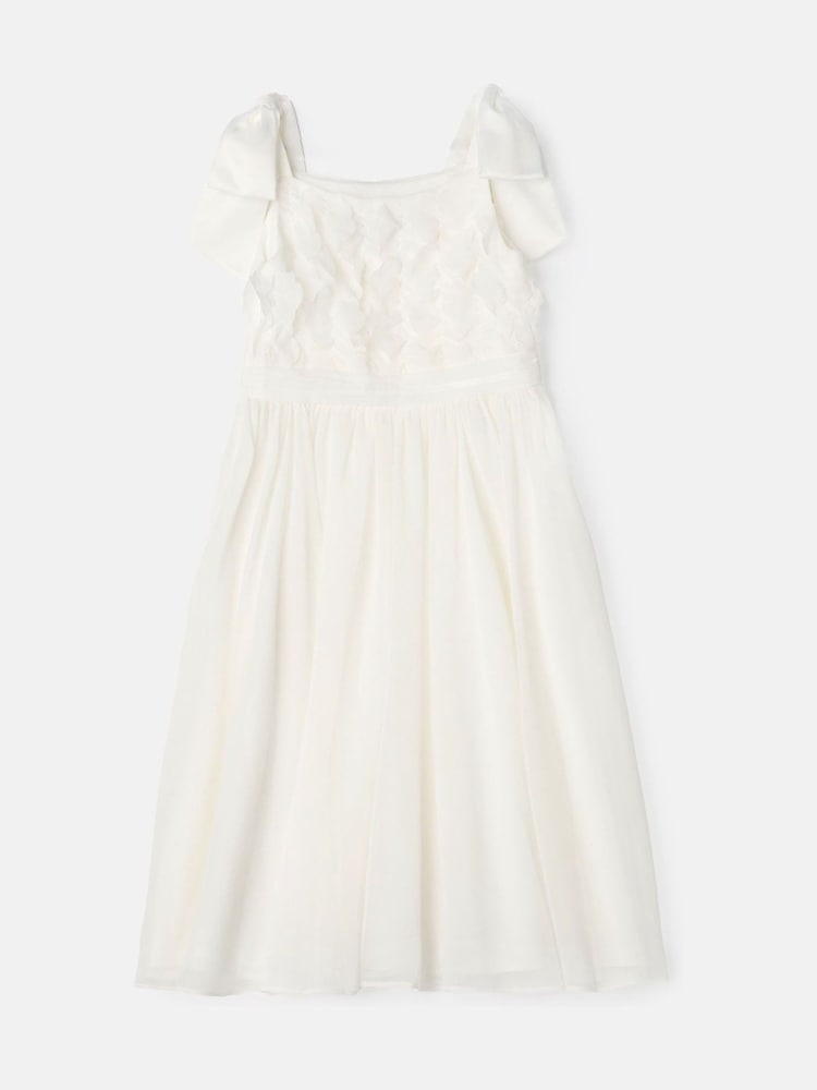 Angel & Rocket White Lara Bow Shoulder Georgette Dress - Image 8 of 8 Angel & Rocket White Lara Bow Shoulder Georgette Dress - Image 8 of 8