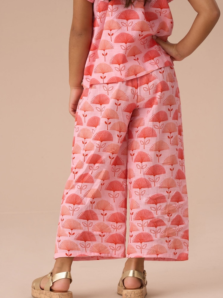 Angel & Rocket Pink Carman Fan Floral Trousers - Image 2 of 7