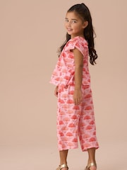 Angel & Rocket Pink Carman Fan Floral Trousers - Image 4 of 7