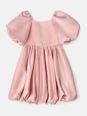 Angel & Rocket Elle Pink Bubble Hem Satin Dress - Image 13 of 15